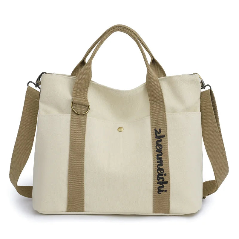 London Books Print Canvas Shoulder Bag Women Casual Handbag Tote Beach Shopping