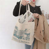Women Canvas Shoulder Bag London Daunt Books Daily Shopping Bags Students