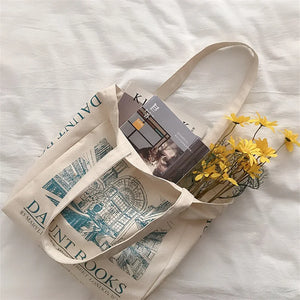 Women Canvas Shoulder Bag London Daunt Books Daily Shopping Bags Students
