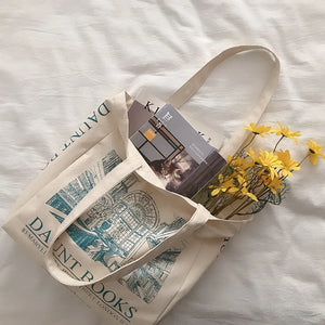 Women Canvas Shoulder Bag London Daunt Books Daily Shopping Bags