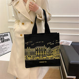 Canvas Shoulder Bag London Tea Shopping Bags Book Bag Large Capacity