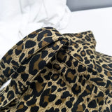 Leopard Print Canvas Shoulder Bag for Women Girls