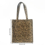 Leopard Print Canvas Shoulder Bag for Women Girls