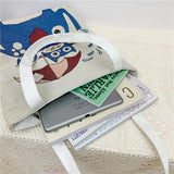 Women Canvas Shoulder Bag Paint Casual Shopper Reusable Handbag