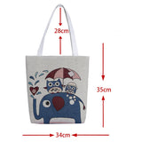 Women Canvas Shoulder Bag Paint Casual Shopper Reusable Handbag