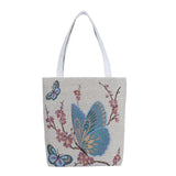 Women Canvas Shoulder Bag Paint Casual Shopper Reusable Handbag
