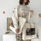 Canvas Shoulder Bag Prado Museum Pictures Printing Tote Casual Handbags