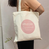 Canvas Shoulder Bag Print Ladies Shopping Bags Cotton Fabric Handbags Tote