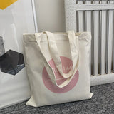 Canvas Shoulder Bag Print Ladies Shopping Bags Cotton Fabric Handbags Tote