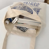 Women Canvas Shoulder Bag Print Ladies Shopping Cotton Cloth