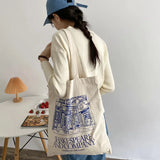 Women Canvas Shoulder Bag Print Ladies Shopping Cotton Cloth