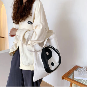 Canvas Shoulder Bag Printed Ladies Reusable Shopping Bags Cotton Unisex