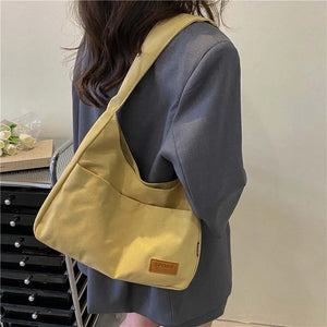Women Canvas Shoulder Bag Korea Ladies Casual Handbag Tote Bag