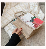 Canvas Shoulder Bag Small Handbag Casual Tote Eco Crossbody Vintage Messenger