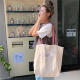 Women Canvas Shoulder Bag Tote Smiley Handbag Shopping Hand Bags