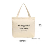 Bear Print Canvas Shoulder Bag Women Casual Handbag Tote Large Capacity