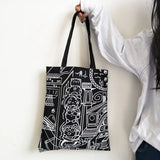 Canvas Shoulder Bags Cartoon Animal Printed Shopper Tote