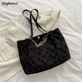 Canvas Shoulder Bag Women Underarm Chain Tote Casual Large Capacity Handbag