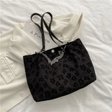 Canvas Shoulder Bag Women Underarm Chain Tote Casual Large Capacity Handbag