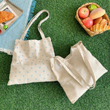 Daisy Summer Vintage Floral Small Tote Handbag Canvas Shoulder Bag