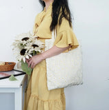 Daisy Embossed Canvas Shoulder Bag for Women