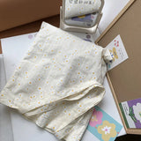 Women Canvas Shoulder Bags Embossed Daisy Floral Handbag