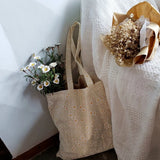 Daisy Embossed Canvas Shoulder Bag for Women