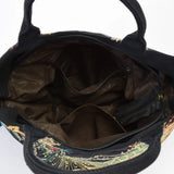 Embroidery Women Canvas Shoulder Bag Ethnic Style Handbag Retro Top-handle Tote