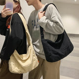 Women Canvas Shoulder Bags Large Capacity Handbag Tote Solid Crossbody Bag