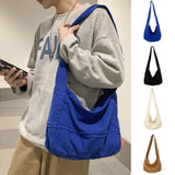 Women Canvas Shoulder Bags Large Capacity Handbag Tote Solid Crossbody Bag