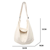 Women Canvas Shoulder Bag Large Capacity Books Handbag Tote Crossbody Bag