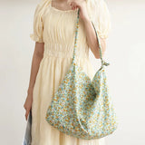 Retro Flower Canvas Shoulder Bag for Women