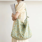 Retro Flower Canvas Shoulder Bag for Women