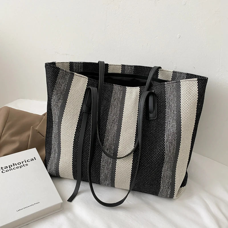 Canvas Shoulder Bags Large Capacity Tote Vintage Handbags Female