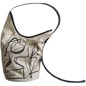 Vintage Canvas Shoulder Bag Crossbody Handbag Graffiti Harajuku Casual