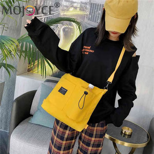 Women Canvas Shoulder Handbags Schoolbag Crossbody Bag Large Capacity Travel Sho