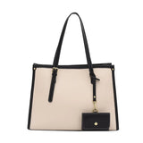 Canvas Shoulder Messenger Bag Leather Handbag Large Crossbody Bucket Bag Tote