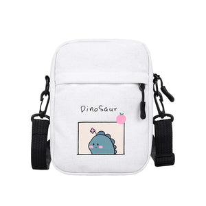 Women Canvas Shoulder Messenger Bags Small Female Students Crossbody Bag