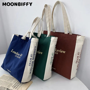 Women Canvas Shoulder Shopper Bag Eco Large Tote Book Bags