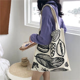 Leaf Print Women Canvas Shoulder Tote Bag Large Shopping Handbag