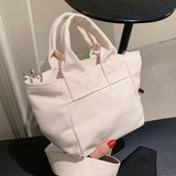 Canvas Shoulder Bag Casual Shopping Handbag Small Tote For Girls