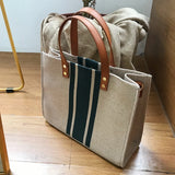 Women Striped Handbag Tote Shoulder Bag Casual Straw Crossbody