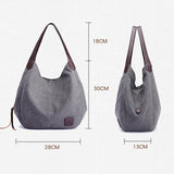 Women Canvas Summer Multi-pocket Handbags Casual Bag Large Wild Shoulder Bag