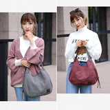 Women Canvas Summer Multi-pocket Handbags Casual Bag Large Wild Shoulder Bag