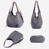 Women Canvas Summer Multi-pocket Handbags Casual Bag Large Wild Shoulder Bag