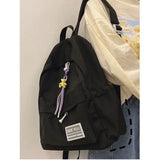 Canvas Sweet Backpack for Teenage Girl in Light Orange/Green/Blue