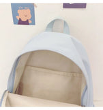 Canvas Sweet Backpack for Teenage Girl in Light Orange/Green/Blue