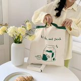 Cartoon Canvas Tote Bag Eco Shopping Large Ladies Handbags
