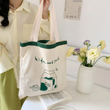 Cartoon Canvas Tote Bag Eco Shopping Large Ladies Handbags