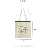 Cartoon Canvas Tote Bag Eco Shopping Large Ladies Handbags
